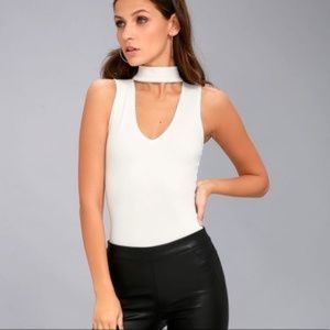 Lulu's Powerhouse White Bodysuit